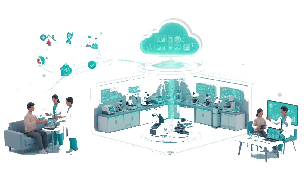 NxGen Labs diagnostics and healthcare illustration